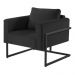 Poltrona Bella Veludo Preto Base em Metal Preto