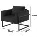 Poltrona Bella Veludo Preto Base em Metal Preto