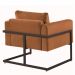 Poltrona Bella Veludo Terracota Base em Metal Preto