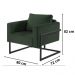 Poltrona Bella Veludo Verde Base em Metal Preto