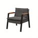 Poltrona Fortaleza Veludo Cinza Base em Metal Preto