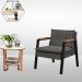 Poltrona Fortaleza Veludo Cinza Base em Metal Preto