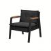 Poltrona Fortaleza Veludo Preto Base em Metal Preto