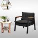 Poltrona Fortaleza Veludo Preto Base em Metal Preto