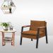 Poltrona Fortaleza Veludo Terracota Base em Metal Preto