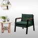Poltrona Fortaleza Veludo Verde Base em Metal Preto