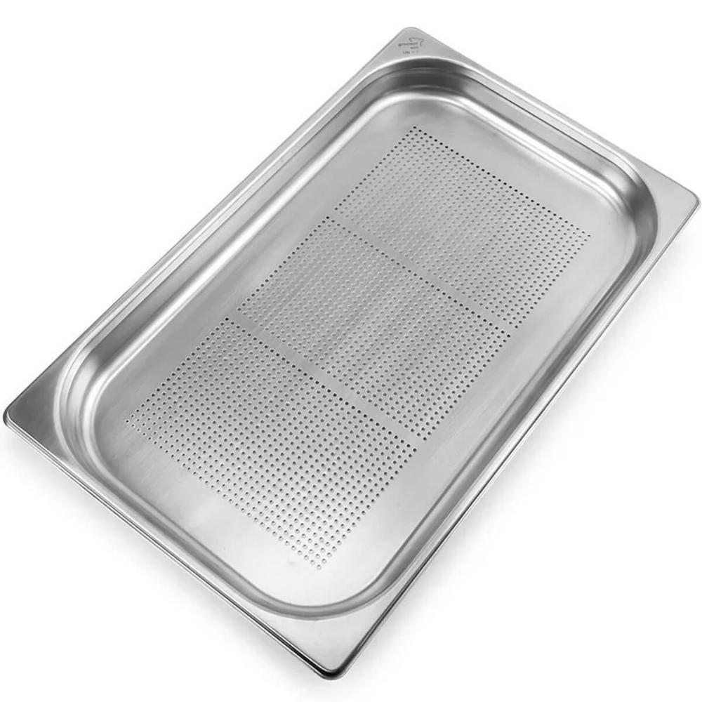 10 Cubas Inox Gastronômicas Perfuradas 1/1 Buffet 65mm 9L Restaurante Cozinha Industrial