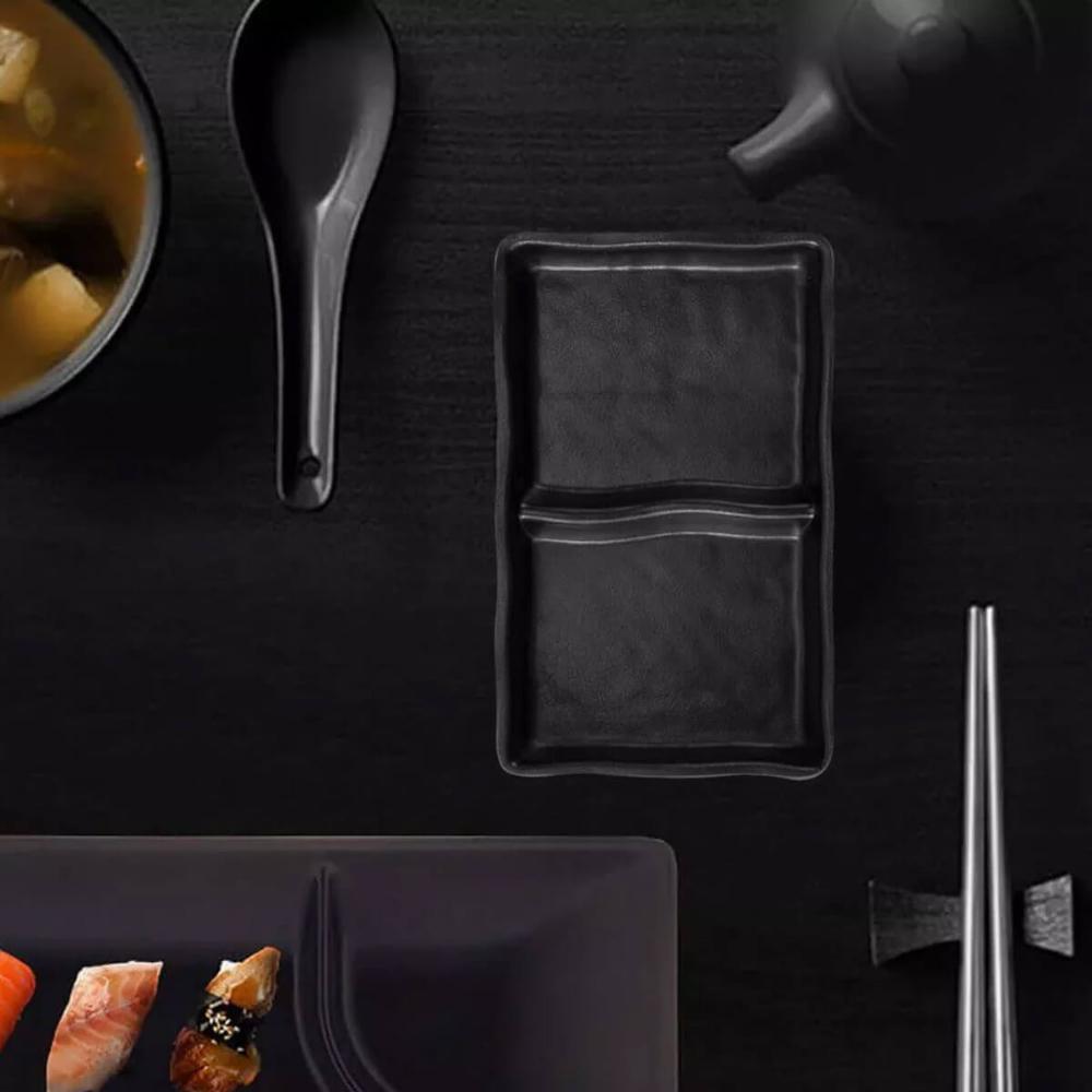 10 Molheiras de Melamina 2 Divisórias 60ml Porta Molhos para Servir Restaurante Profissional