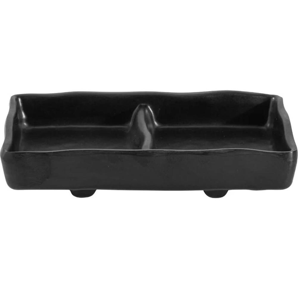 10 Molheiras de Melamina 2 Divisórias 60ml Porta Molhos para Servir Restaurante Profissional