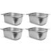 4 Cubas 1/2 Buffet Restaurante Inox Escovado 9,5L 32,5x26,5x15cm Gourmet Mix