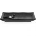 6 Pratos Pretos Sushi com Molheira 19x12cm Melanina Travessa Servir Gourmet Mix