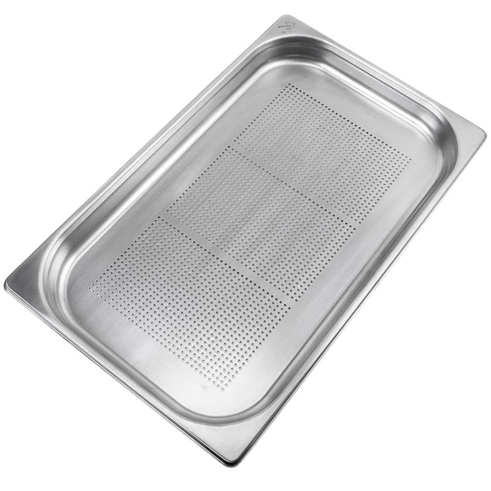 Kit 2 Cubas Gastronômicas Perfuradas Inox 1/1 40mm 5,35l Restaurante Buffet Cozinha Industrial