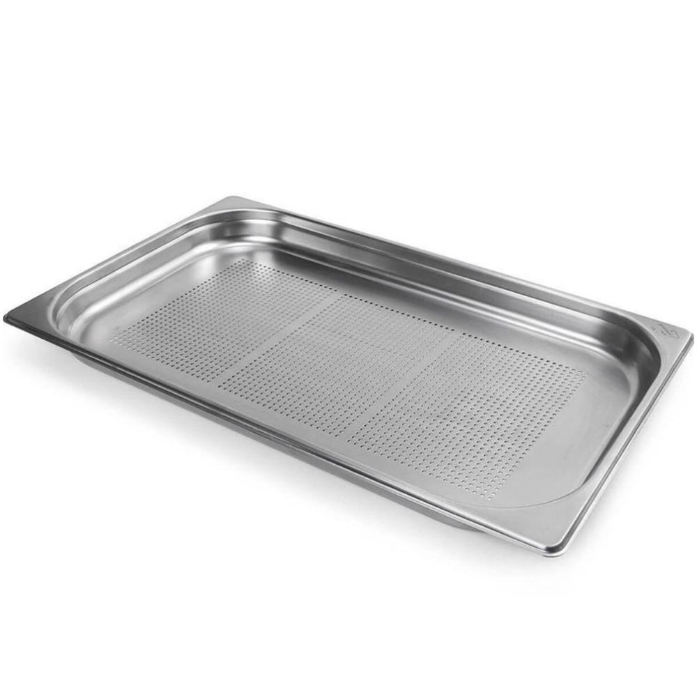 Kit 2 Cubas Gastronômicas Perfuradas Inox 1/1 40mm 5,35l Restaurante Buffet Cozinha Industrial