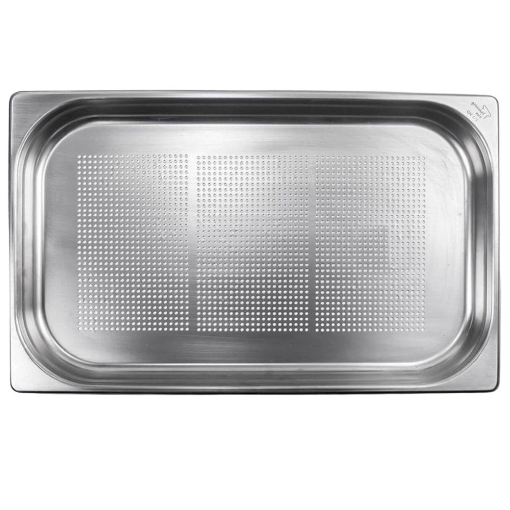 Kit 2 Cubas Gastronômicas Perfuradas Inox 1/1 40mm 5,35l Restaurante Buffet Cozinha Industrial