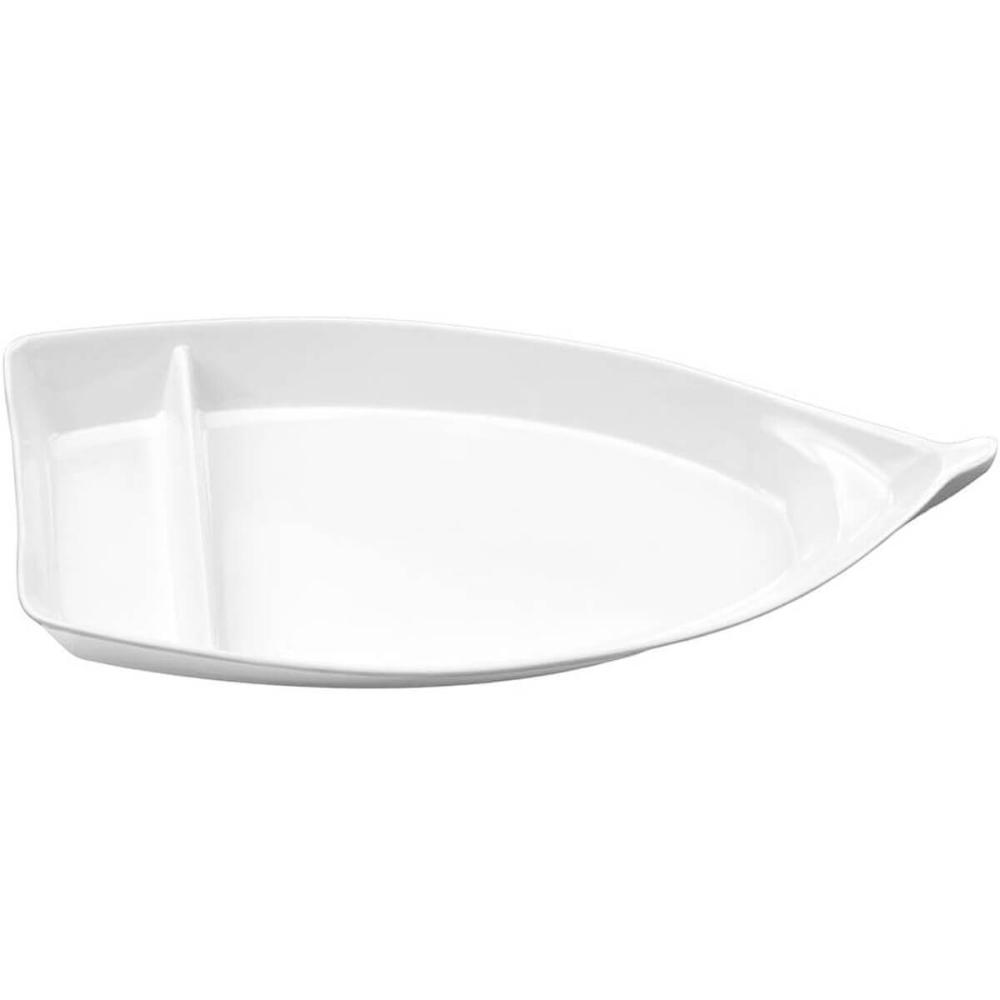Kit 6 Barcas para Sushi Sashimi Melamina Branca Comida Japonesa Gourmet Mix