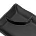 Prato para Sushi Sashimi Com Porta Shoyu 19x12cm Melamina Preto Comida Japonesa