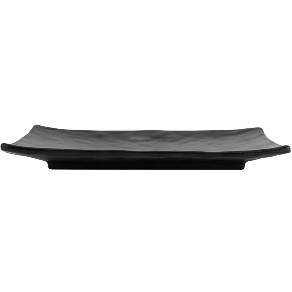 Prato para Sushi Sashimi Retangular 20x14cm Preto Melamina P