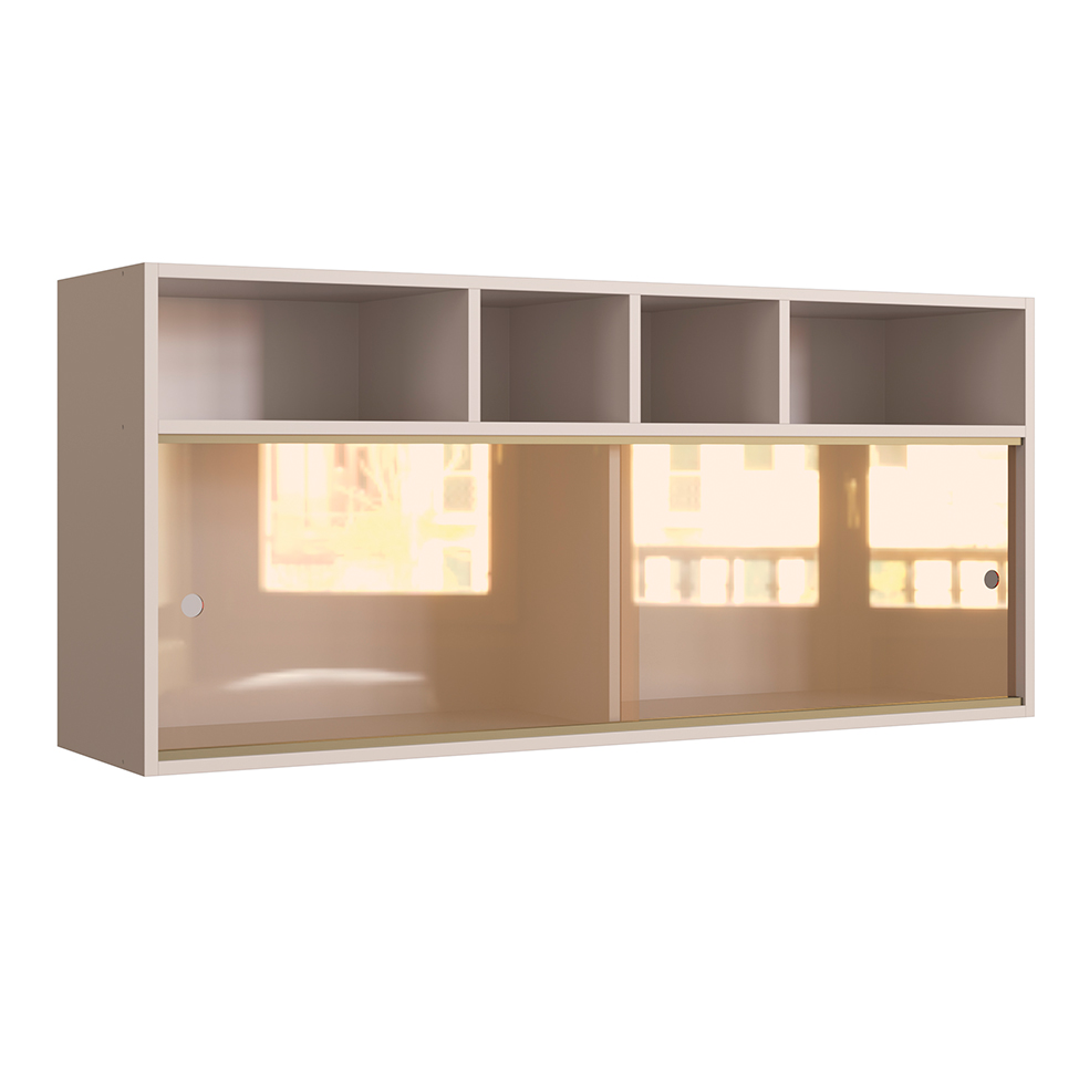 Armário Aéreo One com Vidro 2 Portas Cinnamon
