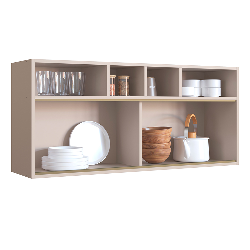 Armário Aéreo One com Vidro 2 Portas Cinnamon
