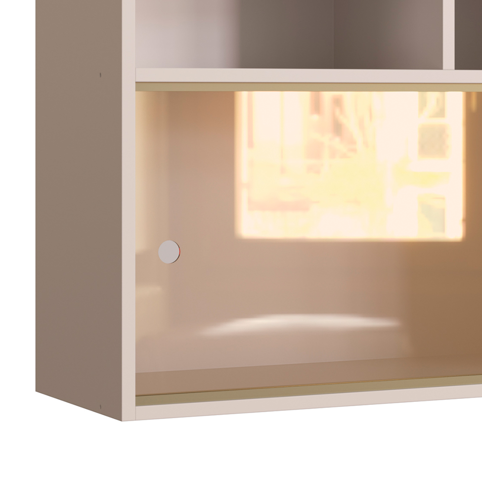 Armário Aéreo One com Vidro 2 Portas Cinnamon