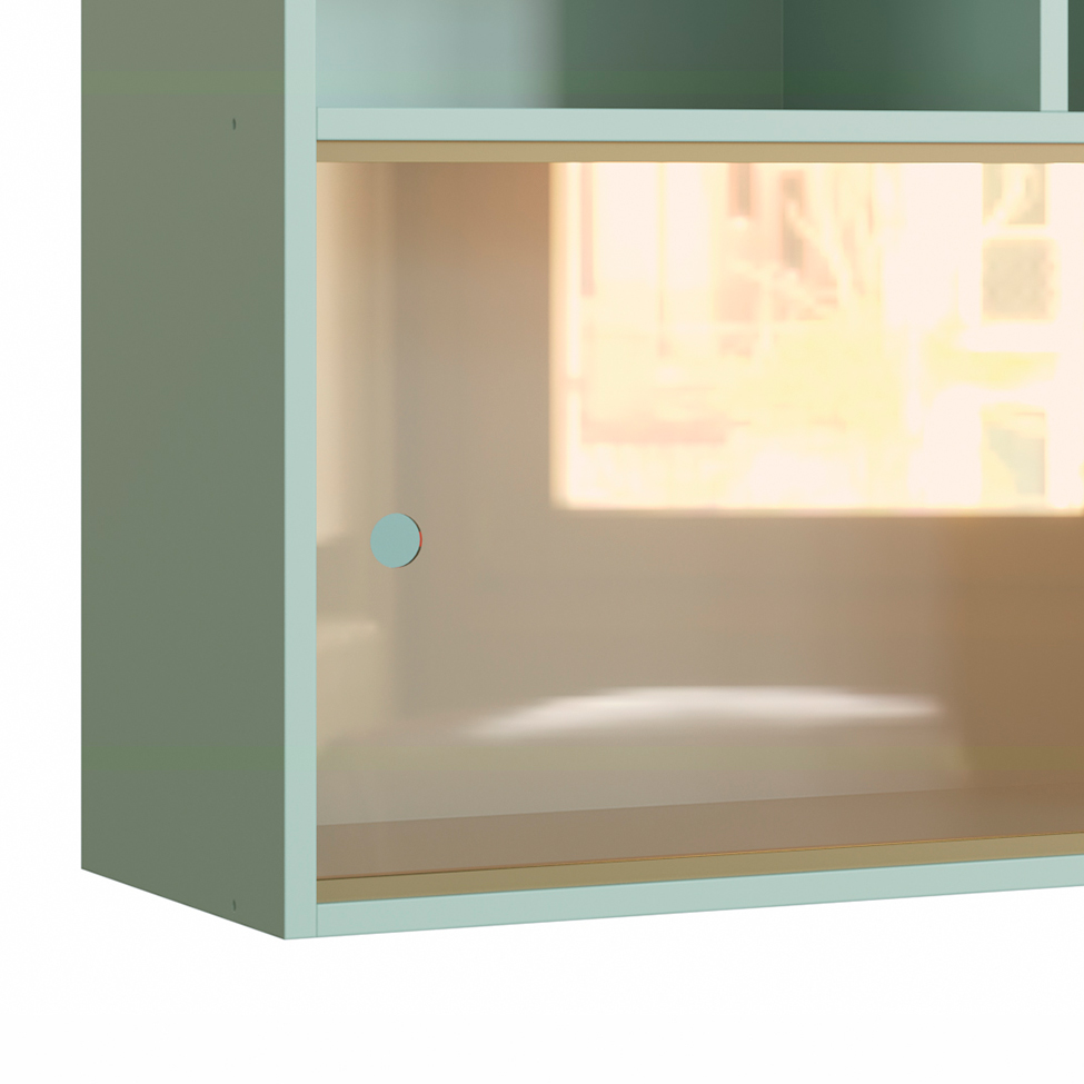Armário Aéreo One com Vidro 2 Portas Verde Bellagio