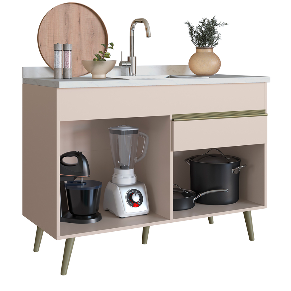Balcão de Cozinha One 2 Portas 1 Gaveta Cinnamon