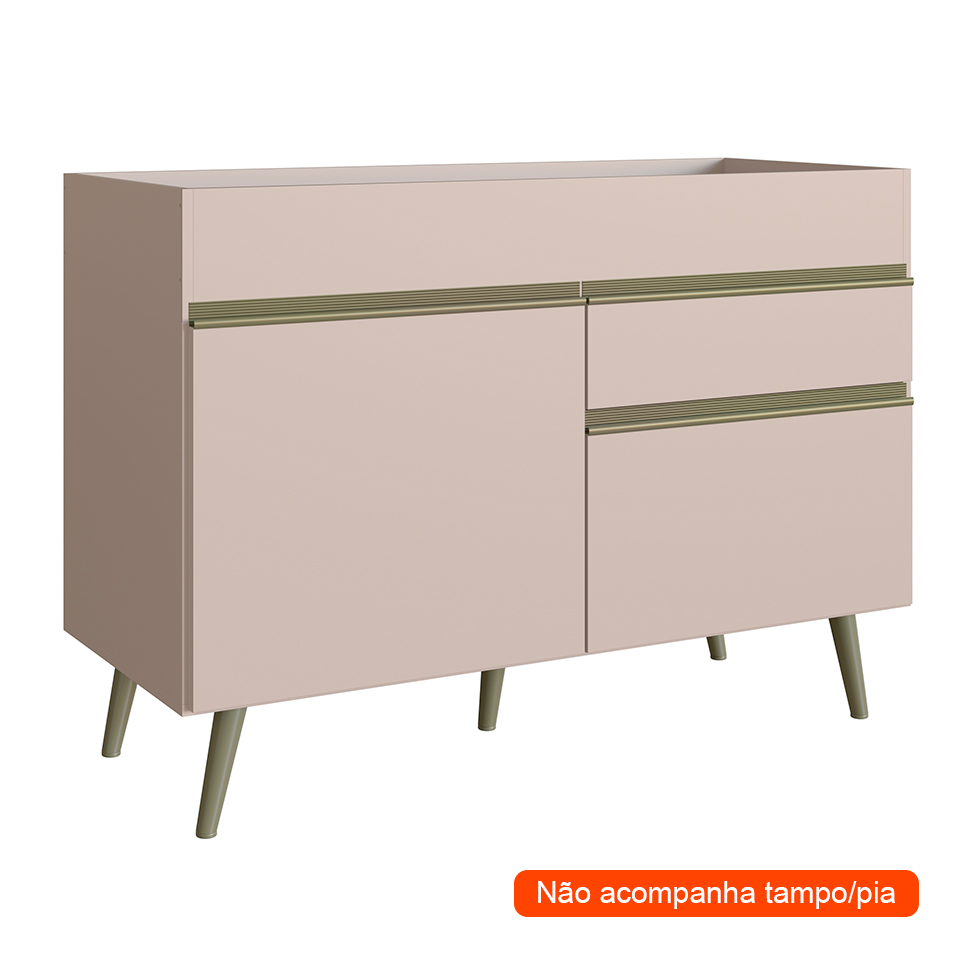 Balcão de Cozinha One 2 Portas 1 Gaveta Cinnamon