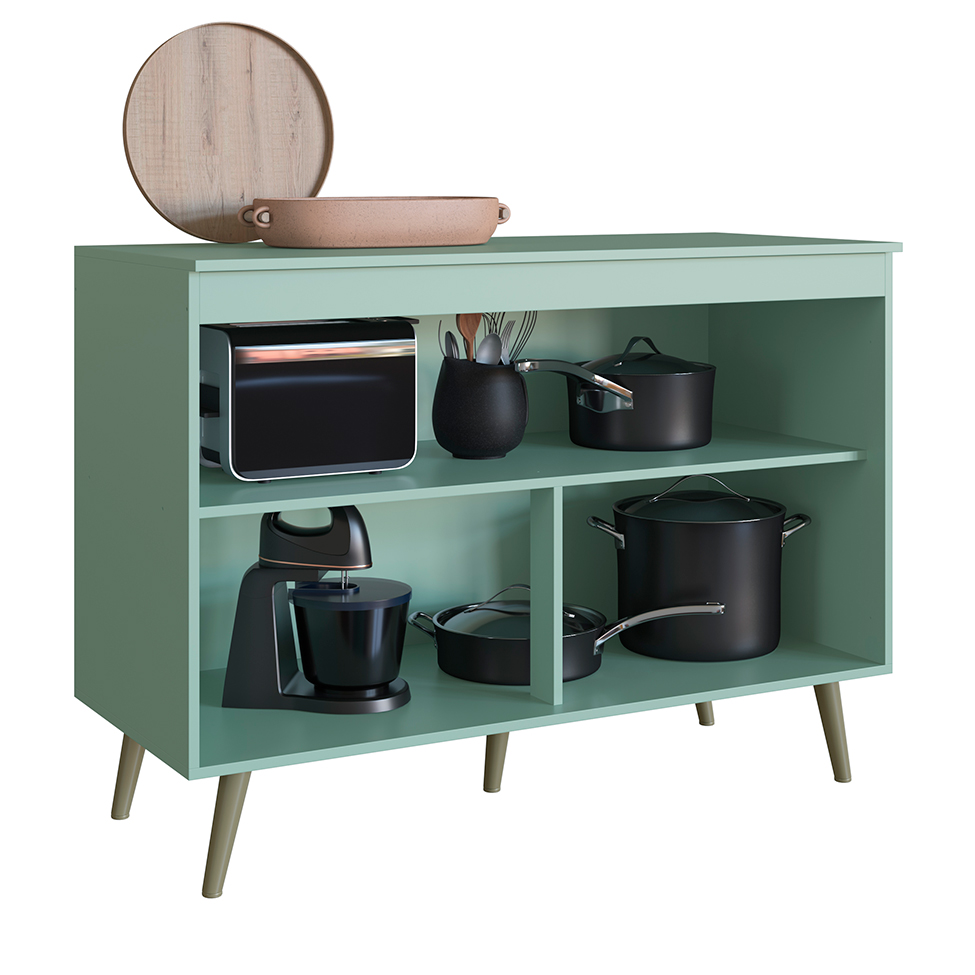 Balcão de Cozinha com Tampo One 2 Portas Verde Bellagio 120 cm