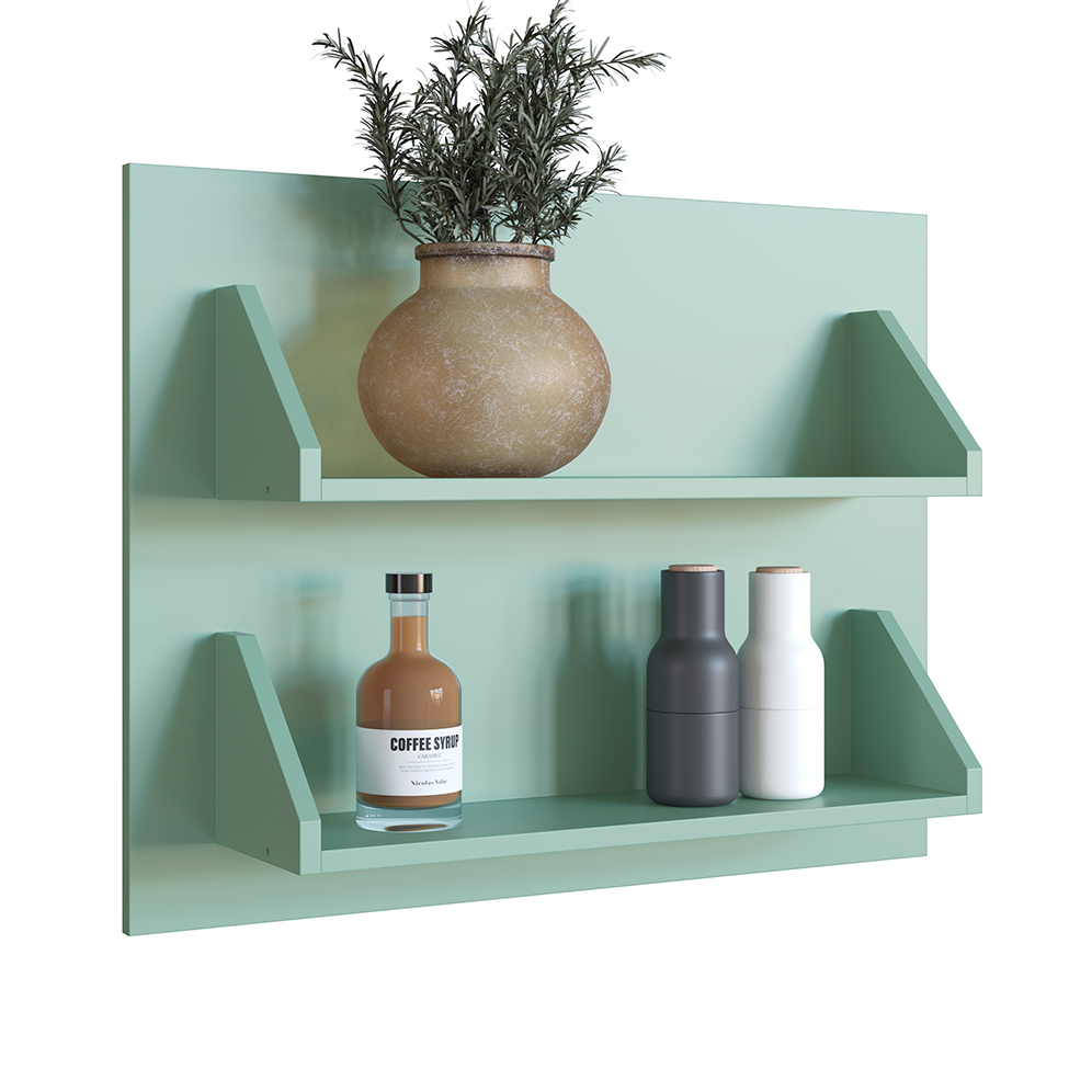 Painel One 2 Prateleiras Verde Bellagio