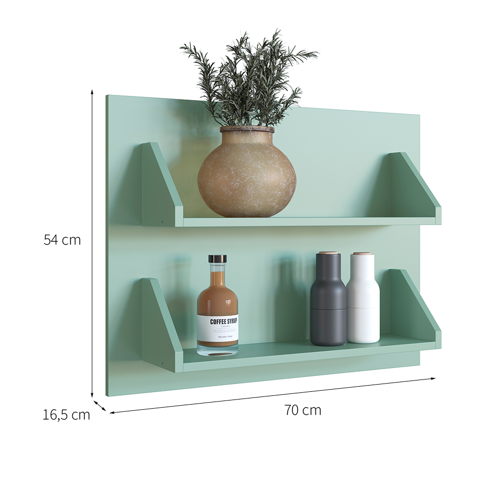 Painel One 2 Prateleiras Verde Bellagio