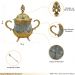 Açucareira Porta Açucar Lille com Alça Detalhada Colher Porcelana/Metal G95 - Gran Belo