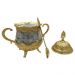 Açucareira Porta Açucar Lille com Alça Detalhada Colher Porcelana/Metal G95 - Gran Belo