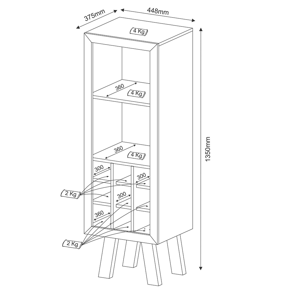 Adega Bar para Sala de Estar Decorativa AD5000 MDP Branco G69 - Gran Belo