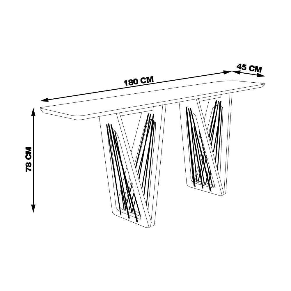 Aparador Decorativo 180cm Giaguaro Preto/Ébano G13 - Gran Belo
