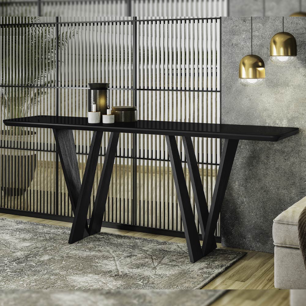 Aparador Decorativo 180cm Shuri Preto/Ébano G13 - Gran Belo
