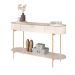 Aparador Decorativo Amanda 1 Gaveta e 1 Prateleira Pés Metálicos Dourados Off White G18 - Gran Belo