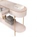 Aparador Decorativo Amanda 1 Gaveta e 1 Prateleira Pés Metálicos Dourados Off White G18 - Gran Belo