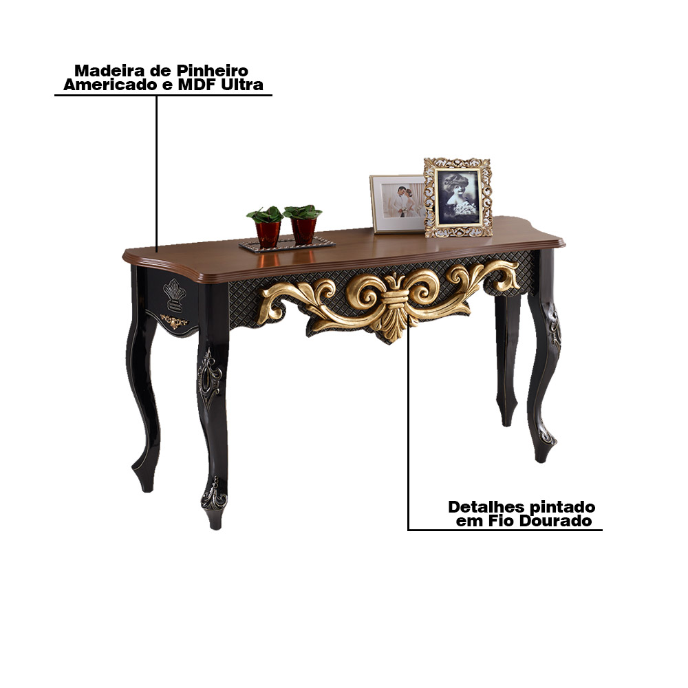 Aparador Decorativo Carlsberg Preto/Imbuia  G71 - Gran Belo
