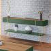 Aparador Decorativo Rennes MDP/MDF Pés de Aço Verde Pistache/Freijó G26 - Gran Belo