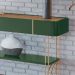 Aparador Decorativo Rennes MDP/MDF Pés de Aço Verde Pistache/Freijó G26 - Gran Belo