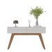 Aparador Decorativo Sala de Estar Sancho Pés em madeira com gaveta Off White/ Freijó  G73 - Gran Belo
