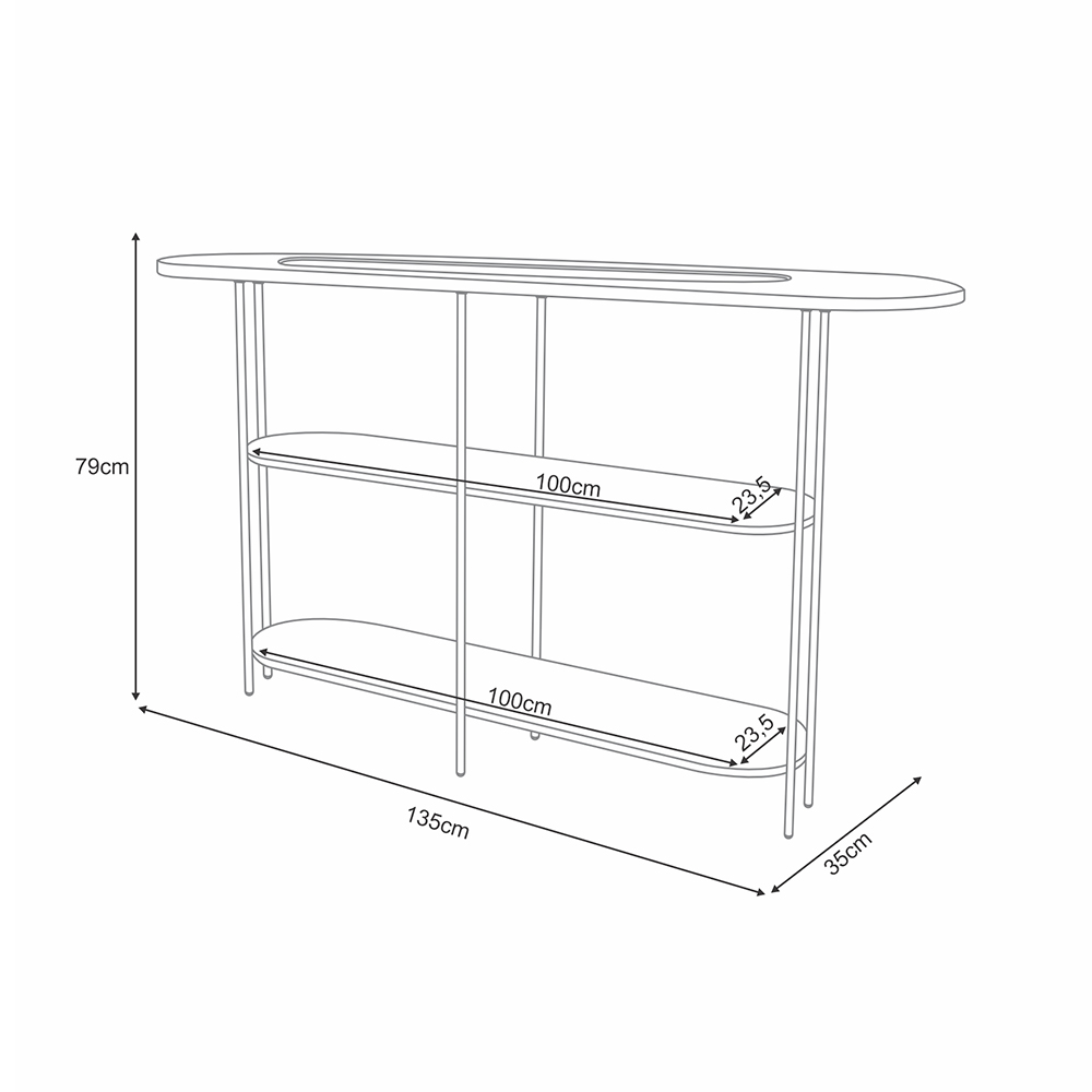 Aparador Decorativo Sala de Estar Walker Pés em Aço Tampo Vidro Castanho G26 - Gran Belo