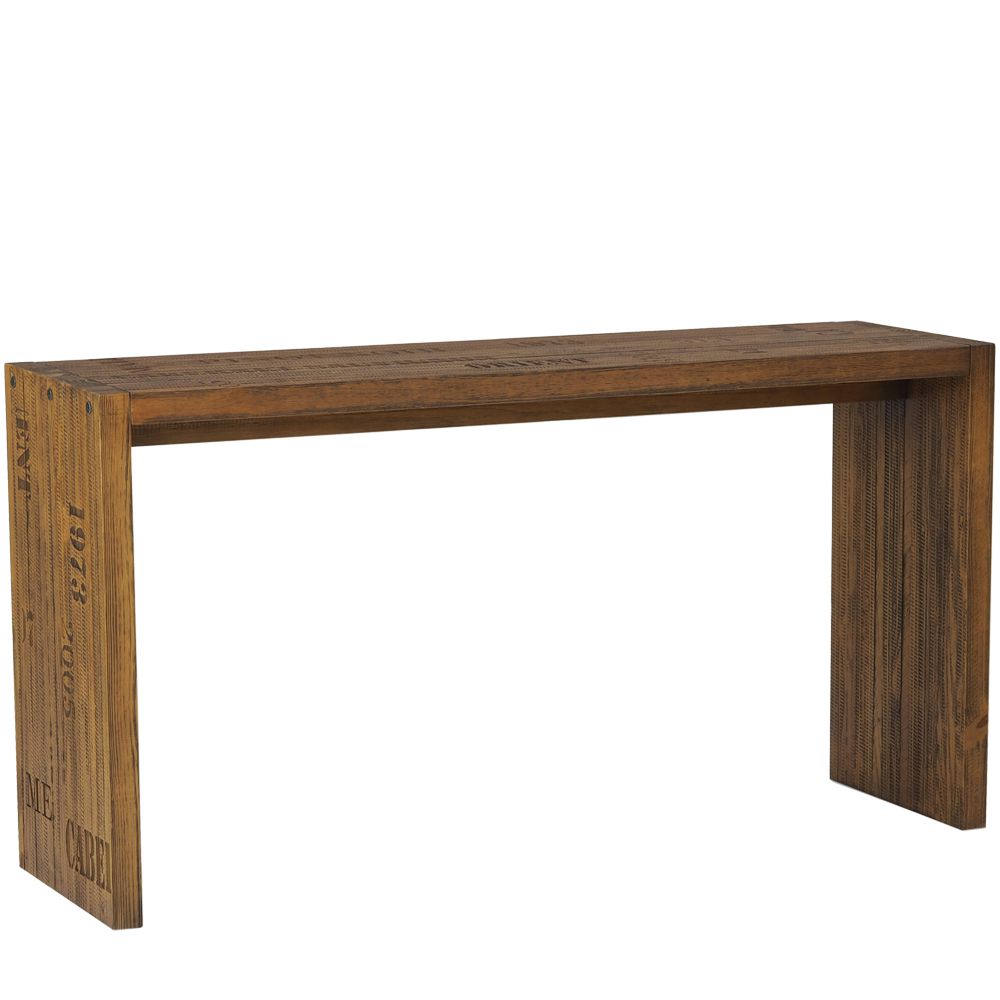 Aparador para Sala de Estar Flauer com Gravura Madeira Maciça Rustic Brown G54 - Gran Belo
