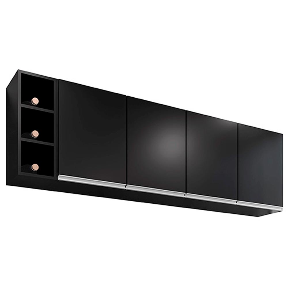 Armário Aéreo Apex MDP/BP Preto G96 - Gran Belo