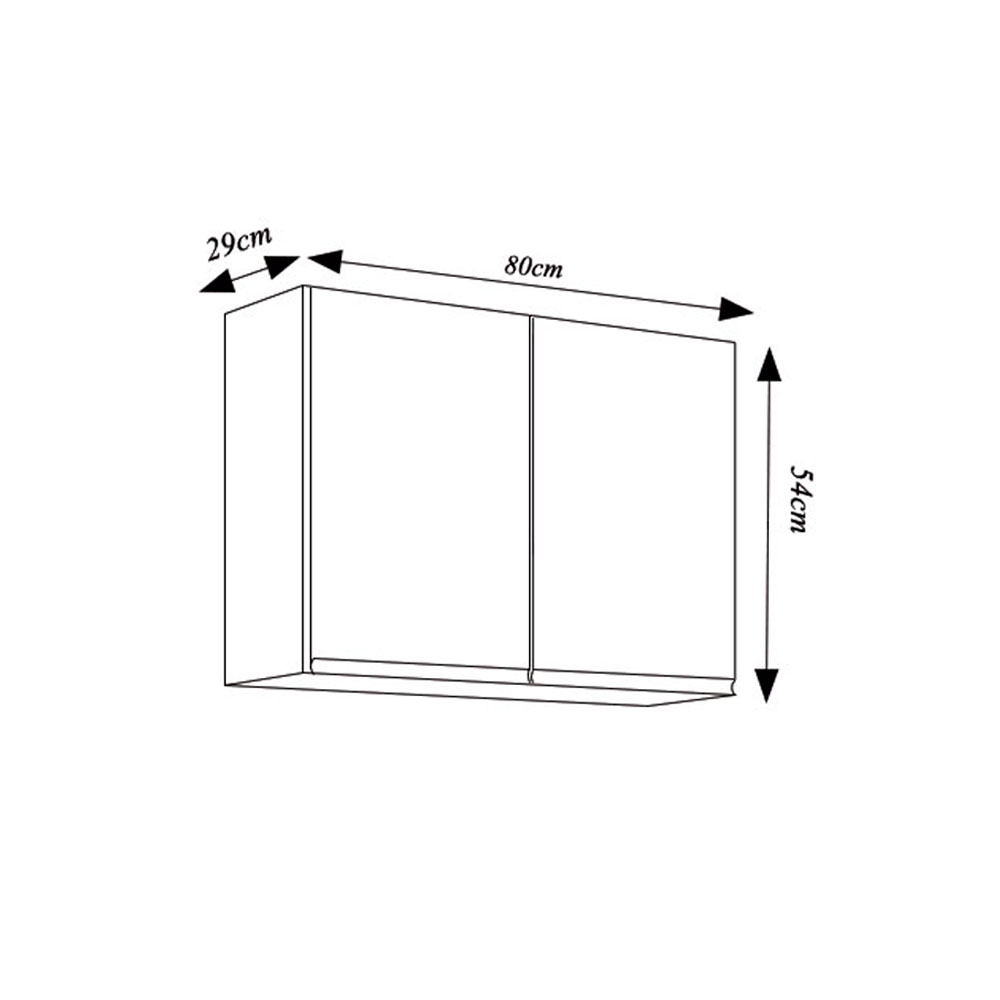 Armário Aéreo Papin MDP/BP Preto G96 - Gran Belo