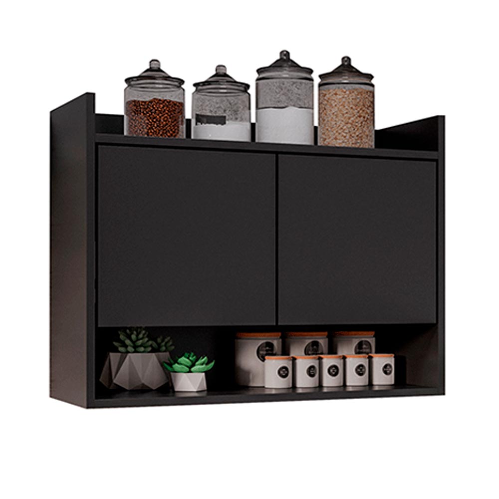 Armário Aéreo com 2 Portas Chico Preto G96 - Gran Belo