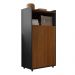 Armário Alto Decorativo Home Office 2 Portas Rocky MDP/BP Nogueira/Preto G11 - Gran Belo