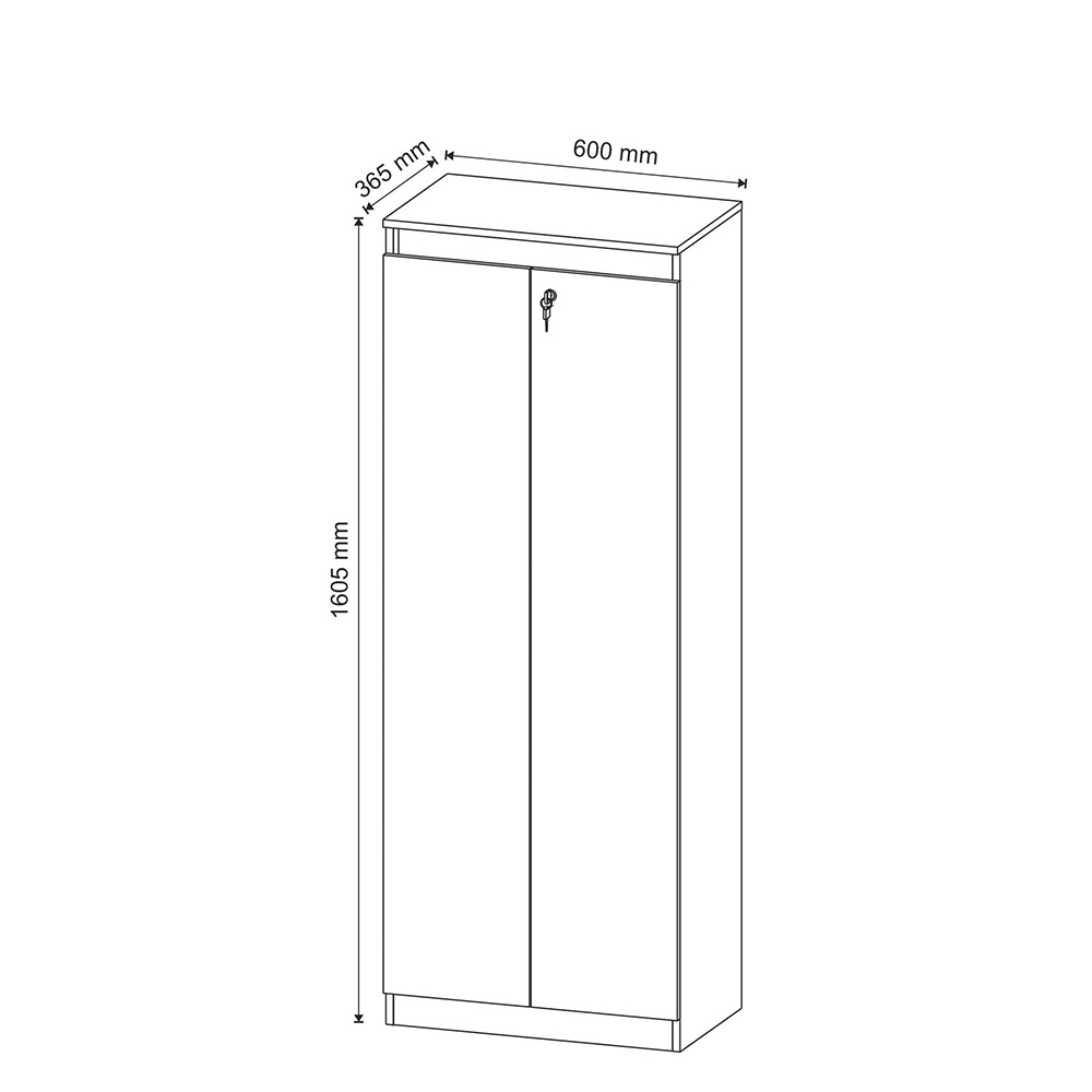 Armário Alto com Tranca para Escritório Home Office ME4151 MDP Branco G69 - Gran Belo
