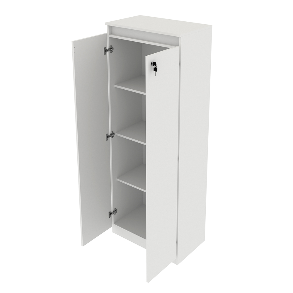 Armário Alto com Tranca para Escritório Home Office ME4151 MDP Branco G69 - Gran Belo