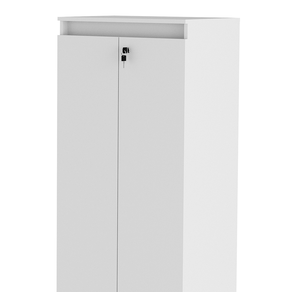 Armário Alto com Tranca para Escritório Home Office ME4151 MDP Branco G69 - Gran Belo